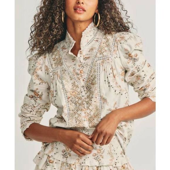 LoveShackFancy Tops - LOVESHACKFANCY Ladies Laredo Top Amber Dust, Size X-Large